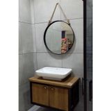 Karaçam Dekor Dekoratif 64 Cm Metal Çerçeve Halat Askılı Ayna