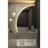 Karaçam Dekor LED Işıklı Çeyrek Daire Banyo ve Konsol Aynası
