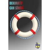 Karadeniz Dekor Ağları Dekoratif Can Simidi Kırmızı Beyaz 55cm