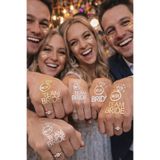 KARADENİZ PLASTİK AMBALAJ Bride To Be Dövme Seti Gold Ve Gümüş Geçici Bride Dövme Bekarlığa Veda Partisi