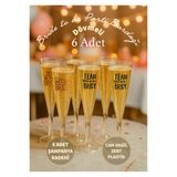 KARADENİZ PLASTİK AMBALAJ Bride To Be Partisi Kadeh Şampanya Bardağı 6'lı Sert Plastik Kristal Şampanya Bardağı (Dövmeli)