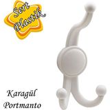 Karagül Beyaz Askılık Portmanto Vestiyer Banyo Dolap Elbise Askısı Sert Plastik