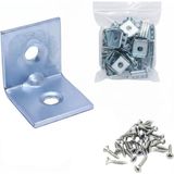 Karahanbey 25 Adet, L Tipi Metal Köşebent, 16X16X16MM, Vida Dahil, Mobilya Dolap Raf Montaj Bağlantı Aparatı,