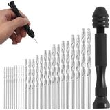 Karahanbey 26 Parçalı El Matkap Seti, Mini Matkap Pin Mengene, 25 Burgu Matkap (0,5-3,0 Mm), Siyah, Kompakt, Ç