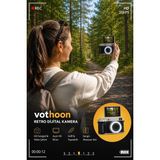 Karahanbey 4K Çantalı Dijital Retro Video Kamera 48MP 16X Zoom Işıklı (32GB) Kart Dijital Fotoğraf Makinesi Be