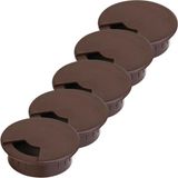 Karahanbey 5 Adet Masa Üstü Kablo Kanalı Deliği Kapağı 6cm Masa Kablo Kapağı (Kahverengi)