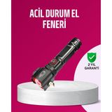 Karahanbey Acil Durum El Feneri Çekiç ve Pusula Özellikli Güçlü Işık -