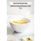 Karahanbey Akrilik Barok Beyaz Orta Boy Kare Meyve & Salata Kasesi & Karıştırma Kabı / 1,5 Lt (Cam Değildir)