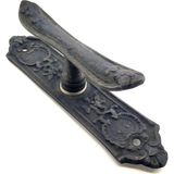 Karahanbey Antika Tarz Dekoratif Pirinç Çiçekli Pencere Kolu - 165X38 Mm, Oksit
