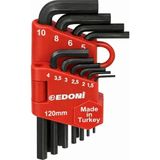 Karahanbey Edoni 10 Parça L Alyan Anahtar Takımı, Hex, Metrik 1.5–10 mm Boyutlu, Dayanıklı, Taşıma Aparatlı, P