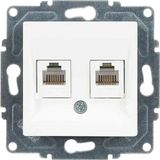 Karahanbey Eqona Radius Neoline Ikili Nümeris Telefon Prizi (2 x Cat3), Beyaz (Mekanizma + Tuşkapak)