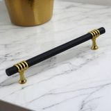 Karahanbey Eylül Mobilya Mutfak Dolabı Çekmece Dolap Kulpları Kapak Kulpu Kulbu Siyah Altın 192 mm Metal Kulp