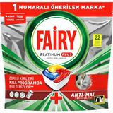 Karahanbey Fairy Platinum Plus Bulaşık Makinesi Deterjanı Kapsülü 22 Yıkama Limon Kokulu