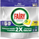 Karahanbey Fairy Proffesional Hepsi Bir Arada Bulaşık Makinesi Deterjanı Limon Kokulu Kapsül 140 Yıkama