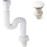 Karahanbey Fause Pop-Up Basmalı Beyaz Seramik Başlıklı Lavabo Sifonu KSF103-W