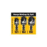 Karahanbey Genel 3 Parça Havşa Matkap Ucu Seti, Çelik, 12MM-16MM-19MM, Phillips Başlı Vidalar Için, Standart Y