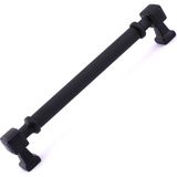 Karahanbey Grip Desenli Mat Siyah Metal Kulp 128 mm Mobilya Çekmece Mutfak Dolabı Dolap Modern Kapak Kulpları