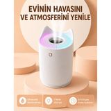Karahanbey Hava Nemlendirici Buhar Makinesi Aromaterapi LED Işıklı Oda Nemlendirici - Lisinya