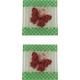 Karahanbey Hellove Cam Banyo Gider Kapak Süsü 2 Adet Cam Gider Kapağı 10X10 cm Kelebek - 10 x 10 cm