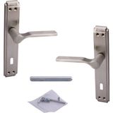 Karahanbey Iç Oda Kapı Kolu Aynalı Sağa Sola Uygun Saten Renk Dış Ahşap Pvc Metal Çelik Kapısı Tutamağı 1 Takı