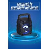 KARAHANBEY Işıklı Bluetooth Hoparlör Ses Bombası Taşınabilir Yüksek Ses Kaliteli Radyo Özelliği