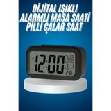 Karahanbey Işıklı Dereceli Masa Ofis Saati Alarmlı Termometre Takvim Çalar Saat