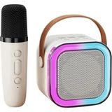Karahanbey Karaoke Kablosuz Hoparlör Mikrofonlu Rgb Işıklı Bluetooth Speaker Tf Kart/usb Beyaz - 0 - 200 ml - 001-Renkli