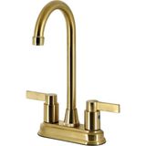 Karahanbey Kingston Brass KB8497NDL Nuvofusion 10 cm Centerset Bar Bataryası, Fırçalanmış Pirinç