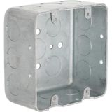 Karahanbey Raco Hubbell 680 Kare Anahtar Kutusu, 10,2 Cm, 2 Cihaz, 5,4 cm Derinlik, 1,3 cm Yan Çıkış, Çelik
