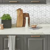 Karahanbey Roommates Sticktiles TIL4245FLT Beyaz ve Siyah Carrara Mermer Altıgen Soy ve Yapıştır Fayans
