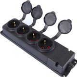 Karahanbey Sağlam Uzatma Monofaze Kauçuklu Bahçe Çoğaltıcı Dış Mekan Korunaklı Priz Kapaklı Siyah Grup 4'lü