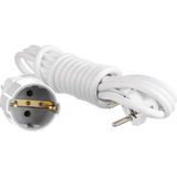 Karahanbey Seyyar Uzatma Kablosu 5 Metre Topraklı Fiş Monofaze Cca Priz 3x1 mm Beyaz Kablo H05VV-F