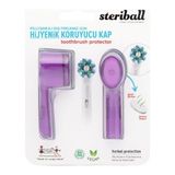 Karahanbey Steriball Şarjli ve Pilli Diş Firçalari Için Hijyenik Diş Firçasi Koruma Kabi-2'li Mor x 2