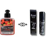 Karahanbey Süper Çilek Aromalı Masaj Yağı 100 ml + Eros G.ctrci Sprey 20 ml