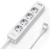 Karahanbey Tessan USB C ve 2 USB A ile 4 Yollu Çoklu Priz, 7'si 1 Arada Çoklu Priz Uzatma Kablosu 2m, Anahtarl