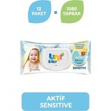 Karahanbey Uni Baby Aktif Sensitive Bebek Islak Mendil 24+ Ay 12X90 Adet