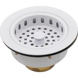 Karahanbey Westbrass D214-50 3-1/2" Post Style Büyük Mutfak Lavabo Sepeti Süzgeç, 1'li Paket, Toz Boya Beyaz
