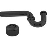 Karahanbey Westbrass D401-1-62 Yüksek Kutu Flanşlı Pirinç P-Trap, 1-1/4 Inç x 1-1/4 Inç, Mat Siyah