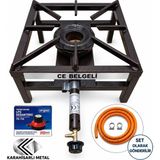 Karahisarlı Metal Canavar Volkan Ocak 41X41+25 cm Sanayi Tipi Tek Gözlü Gazlı Ocak | Ce Belgeli, Dayanıklı Demir Gövde - LPG