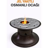 Karahisarlı Metal Jel Yakıtlı Osmanlı Ocağı – Geleneksel Osmanlı Ocağı Isıtıcı – Kahve, Çay ve Sunum Ocağı - Kahverengi