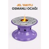 Karahisarlı Metal Jel Yakıtlı Osmanlı Ocağı – Geleneksel Osmanlı Ocağı Isıtıcı – Kahve, Çay ve Sunum Ocağı - Lila