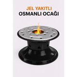 Karahisarlı Metal Jel Yakıtlı Osmanlı Ocağı – Geleneksel Osmanlı Ocağı Isıtıcı – Kahve, Çay ve Sunum Ocağı - Siyah
