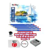 karakalem çizim seti 35x50 300 gr defter 12 sayfa hb-2b-3b-5b-6b kalem hamur silgi herboy
