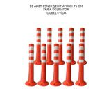 Karaköy Tedarik TEMİN ESNEK PLASTİK DUBA YOL ŞERİT AYIRICI DELİNATÖR 75 CM ( 10-ADET ) DUBEL+VİDA