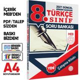 Karakutu Yayınları 2027 8.Sınıf LGS Türkçe Soru Bankası Çalışma Kitabı Tekil Ürün Renkli Baskı