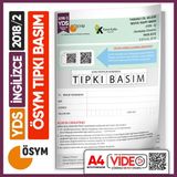 Karakutu Yayınları YDS 2018/2 ÖSYM Video Çözümlü Türkiye Geneli Tıpkı Basım Çıkmış Soru Deneme Kitapçığı