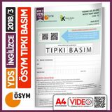 Karakutu Yayınları YDS 2018/3 ÖSYM Video Çözümlü Türkiye Geneli Tıpkı Basım Çıkmış Soru Deneme Kitapçığı