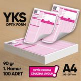 Karakutu Yayınları YKS-MSÜ Deneme Sınavları İçin 100 Adet (90.GR) Optik Form - Optik Okuma Uyumlu