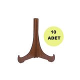 karalar ahşap Çerçeve Tabak Sergi Ayağı Stand Ahşap Stand 7x5cm Şövalye Ceviz 10 Adet