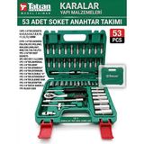 Karalar Yapı Tatian 53 Parça Lokma Anahtar Takımı Seti - 1/4" Profesyonel Cırcır Kolu ve Bits Uç Seti - Yeşil